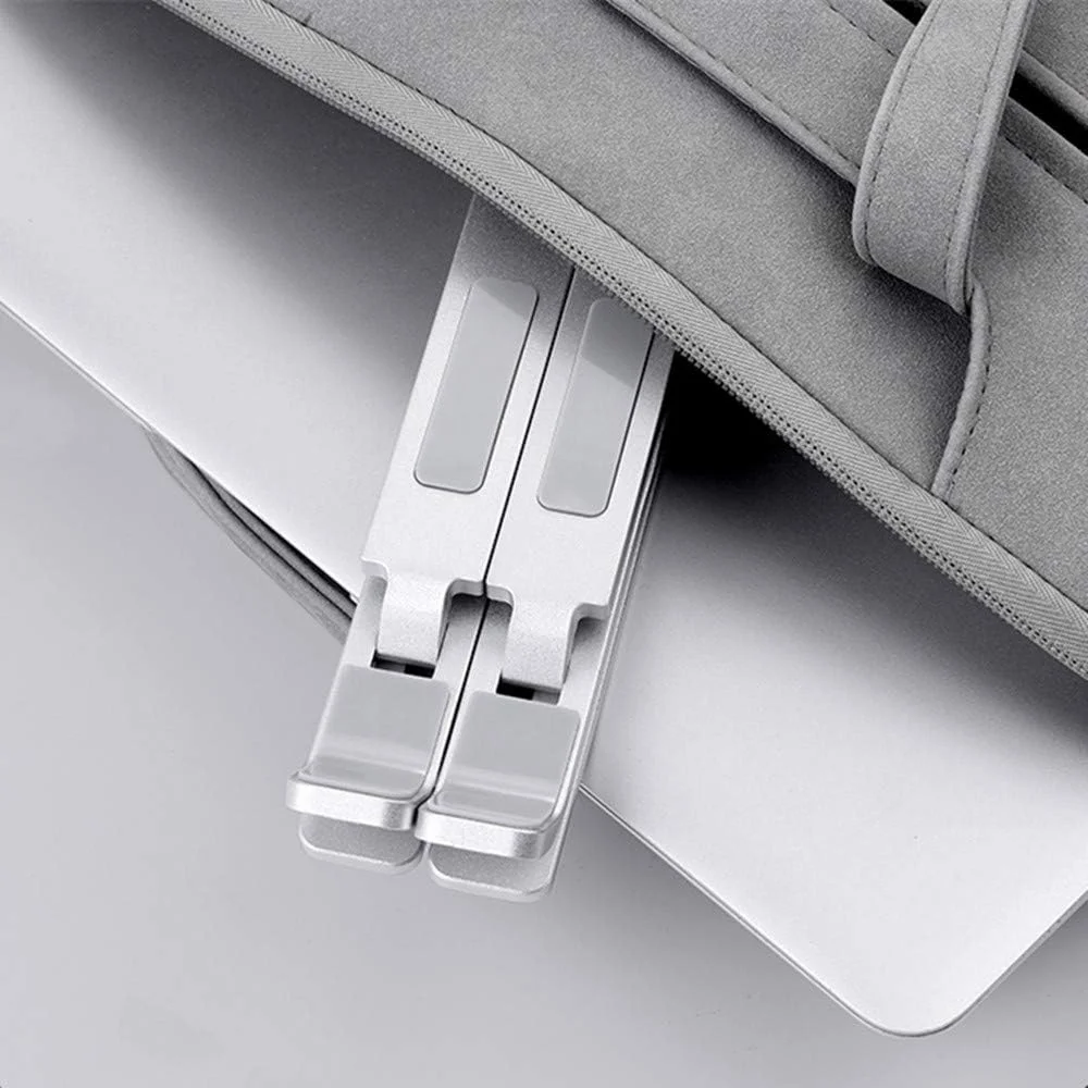 Double 7-Level Adjustable Portable Aluminum Laptop Stand Suitable for Laptops and Tablets Ranging From 10 Inches to 17 Inches.