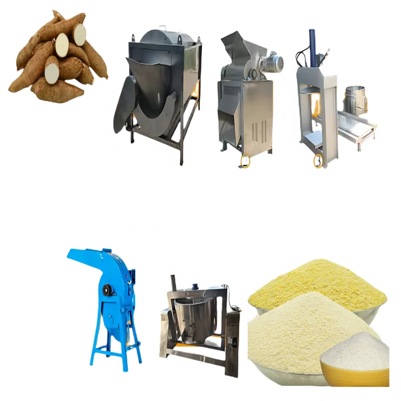 DZJX Cassava Gari Making Machine Garri Processing Production Line Garry Tapioca Garium Sulphate Farofa Poi Making Equipment
