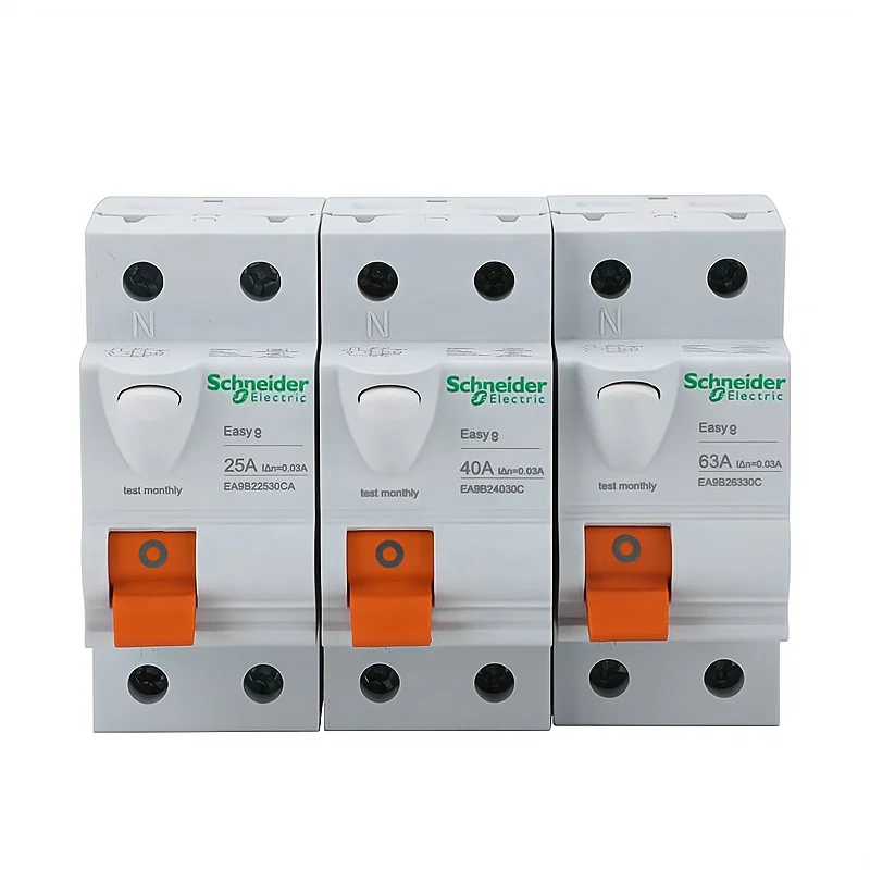 Original Easy9 EA9B RCOB Residual Current Operated Circuit Breaker 4P RCCB MCB 25A Double Pole 63A RCCD 2P RCBO EA9B22530C 32A