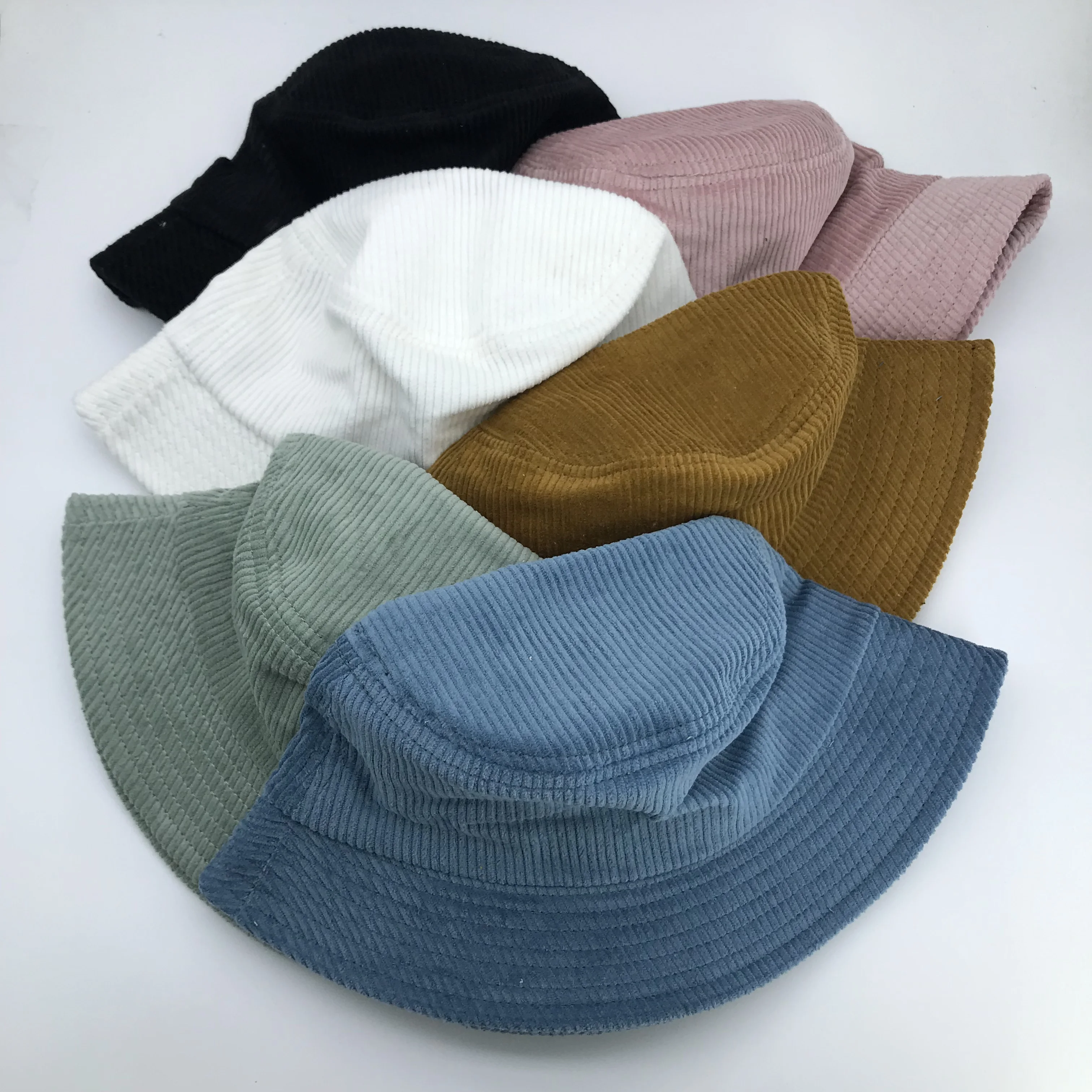 Winter Customized Plain Corduroy Blank Bucket Hat Inside Pocket Bulk