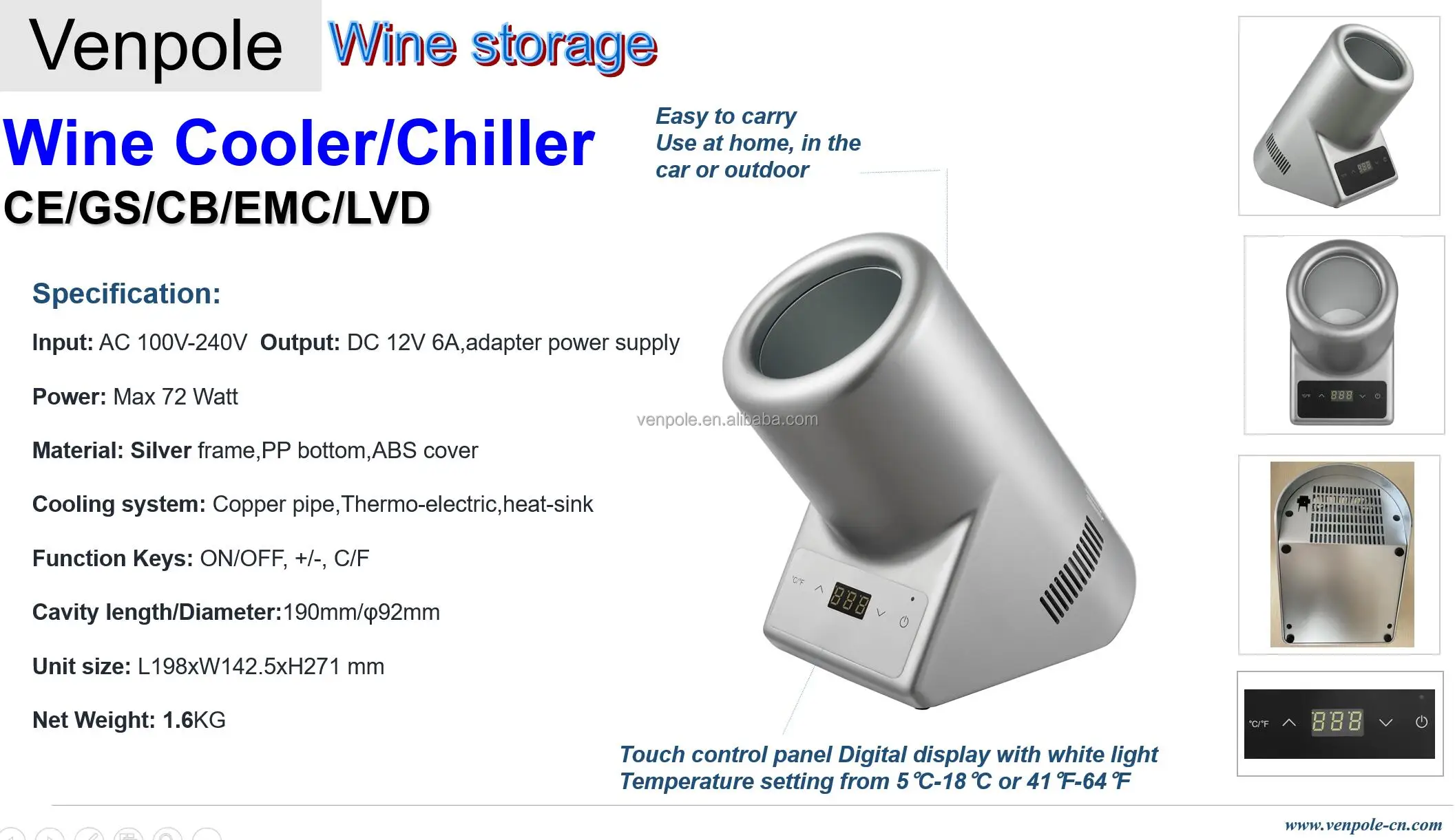 Electric Wine Chiller Refrigerator Countertop Wine Bottle Cooler With