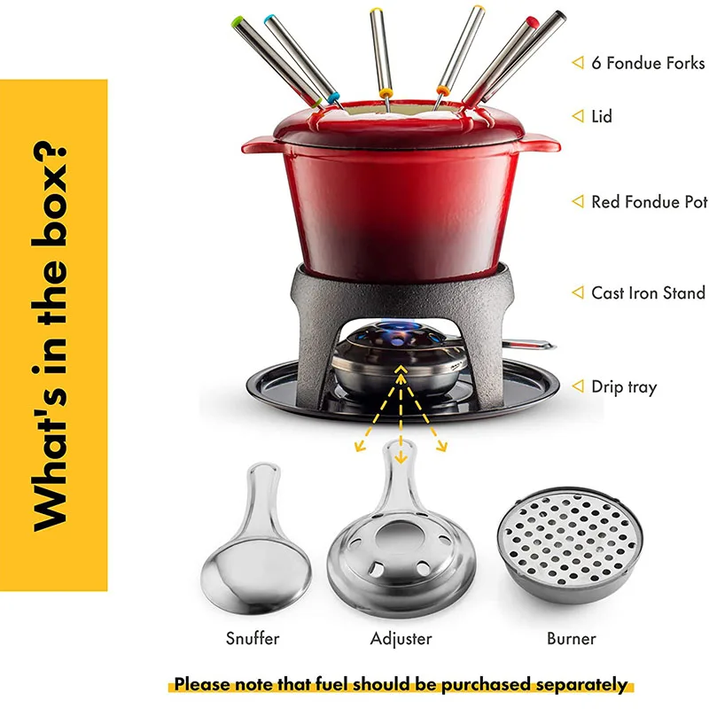 Высококачественный китайский чугунный набор для сыра и фондю