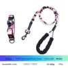 Pink white black camouflage collar + leash