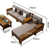Four-seater chaise long tea table and tea cabinet
