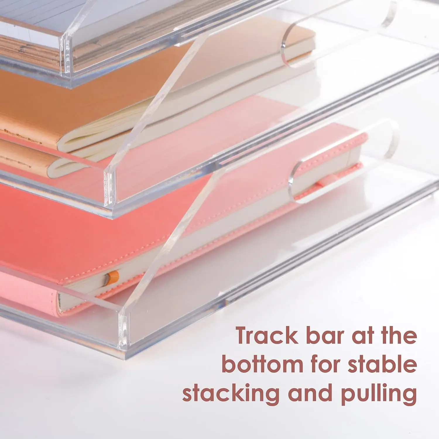 Clear Acrylic Stackable Letter Tray Desk Organizer Multilayer A4 Paper ...