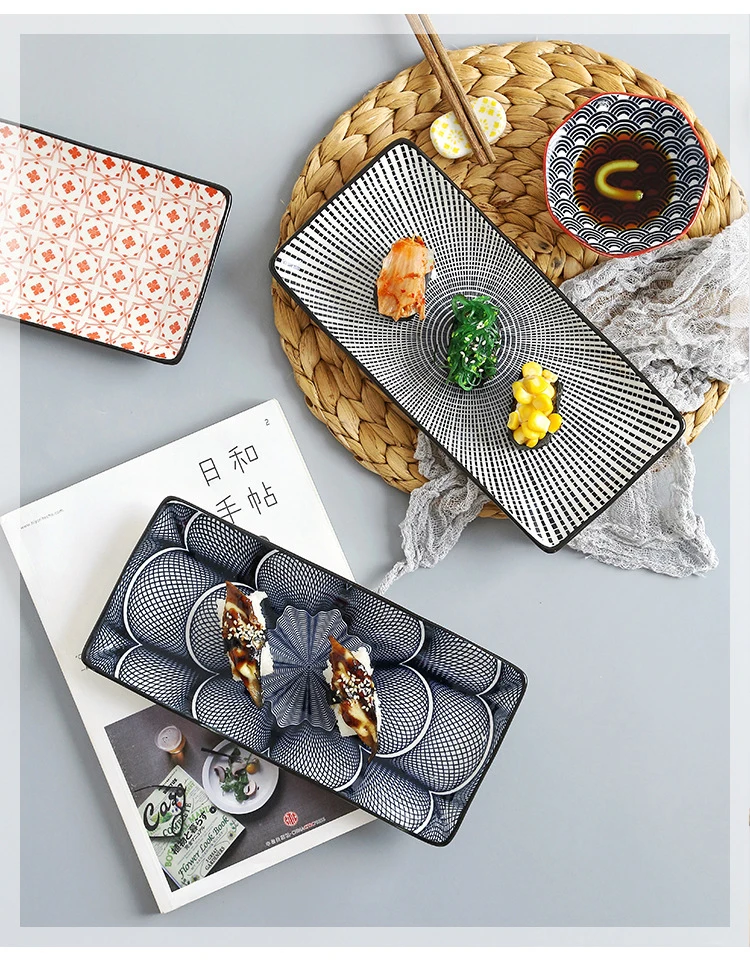 Taohui Ceramic Snack Dish Sushi Dishes Ceramic Sushi Tray Porcelain Sushi Snack Ceramic Plates details