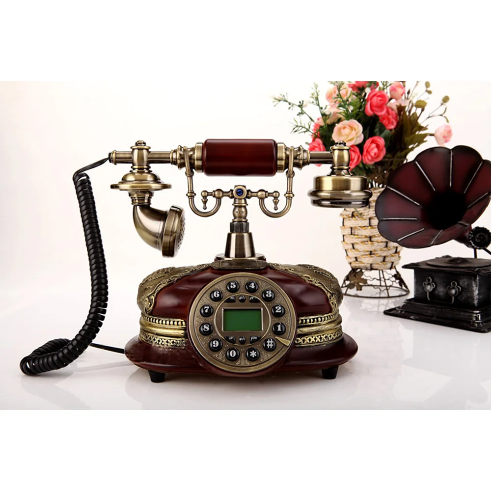 European Design Caller ID Display Retro Antique Telephone Wired Vintage Analog Telephone for Home