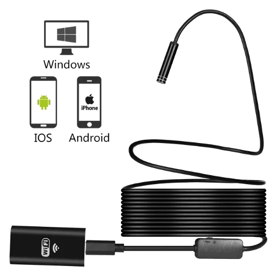 Ios & Android WiFi Wireless Endoscope HD 720p 8mm Waterproof Borescopes Inspection  Camera with 6 LED and 1 to 5m Cable - China WiFi Endoscope, Endoscope
