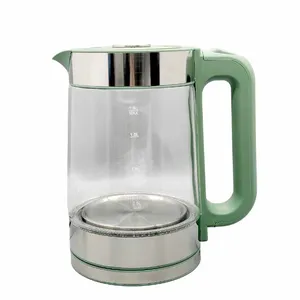 Retro Green Water Heater Steel Kettle Hot Sale Thermos Kettle Heater Double Walled Body Kettle 1500W Working Power