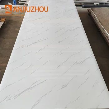 Modern UV Mable Wood Plastic Wall Panels for Interior Waterproof for Living Room Staircase Apartment Gym Wall Decor
