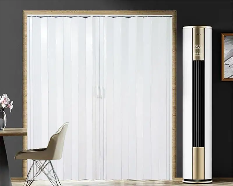 Good Quality Soundproof PVC Sliding Accordion Folding Interior Door for Bathroom