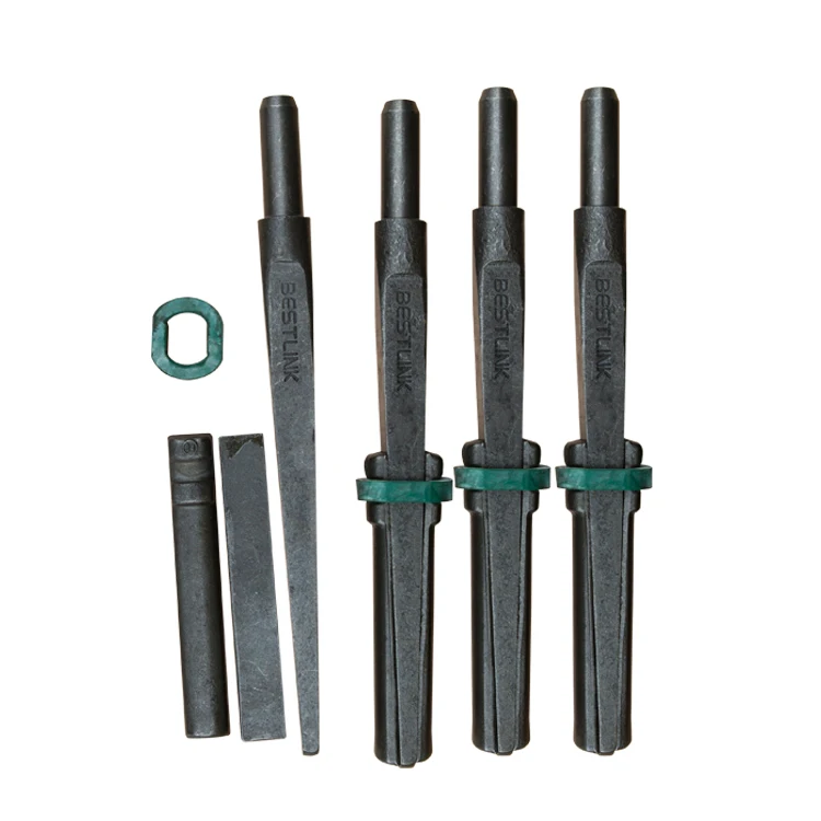 Kit De 5 Cales De Fendage De Pierre - Dimensions 16x105 Mm Et 20x190 Mm, Acier Trempé, Pour Roche Et Béton