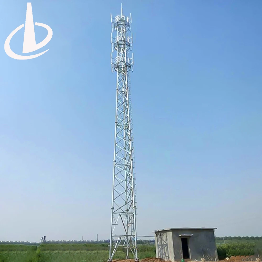 Mobil Cell Site Signal Transmission Telecom Triangle Steel Pole Guyed Communication Tower supplier