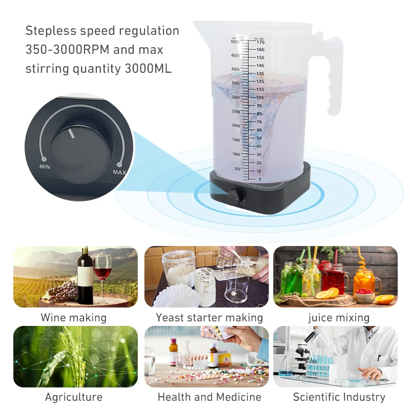 West Tune MS3000 Colorful Adjustable 3L Mixer Mini Magnetic Stirrer 3000rpm
