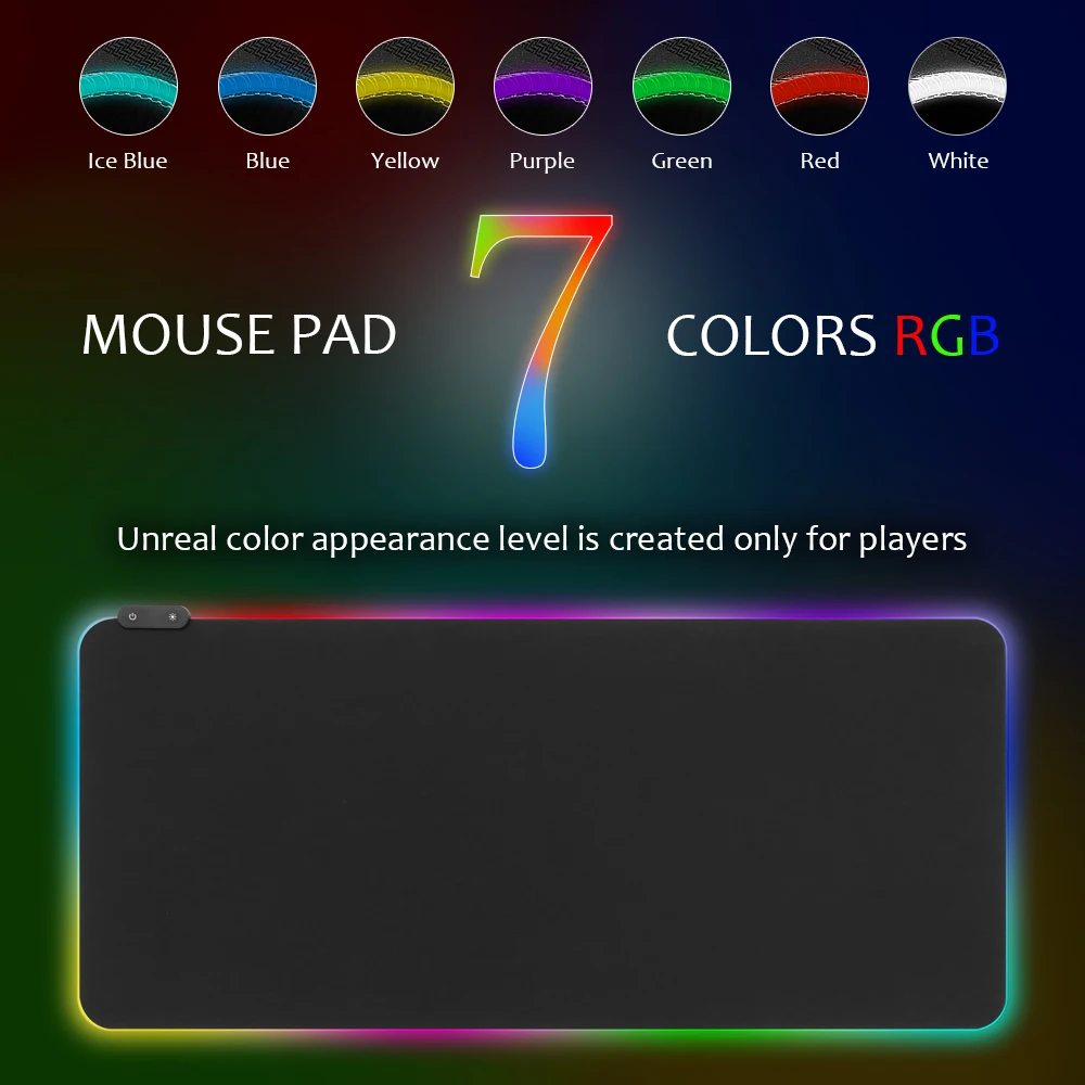 Custom Design Printed Photo Insert Blank RGB Mousepad XL XXL XXXL LED Light Pad Neoprene Rubber Waterproof Gaming Mouse Pad