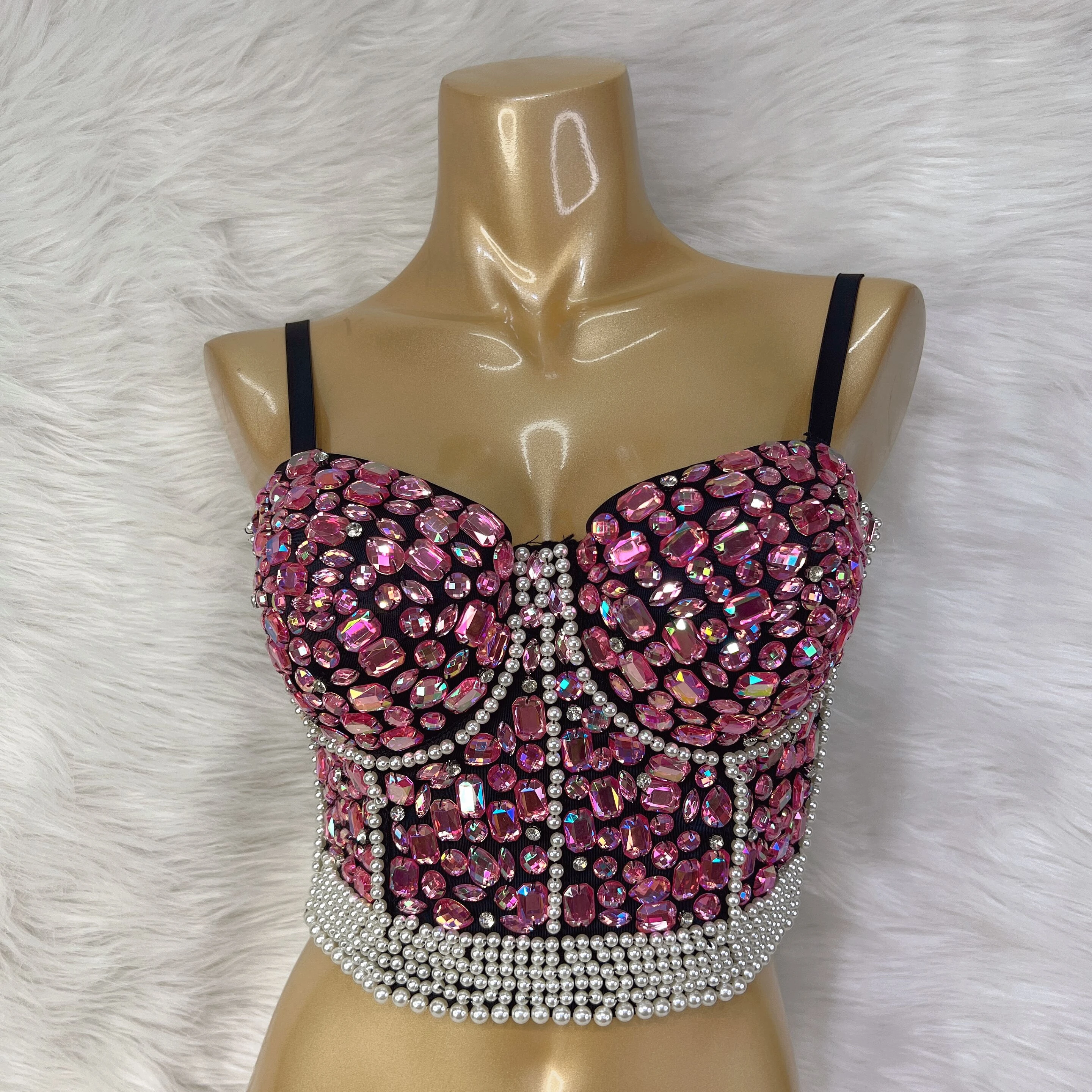 Steampunk Ballroom Performance Corset Top Women Sexy Bra Top Bustiers  Overbust Rhinestone Punk Woman Clothes