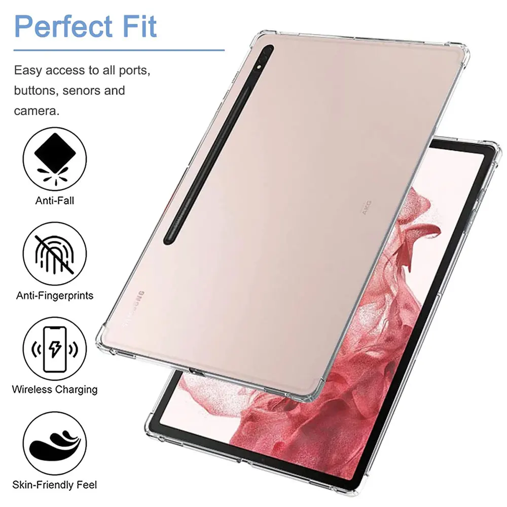 Factory Clear Transparent TPU Tablet Case Soft Anti Drop Protective Cover For Galaxy Tab S8 Plus Laudtec supplier