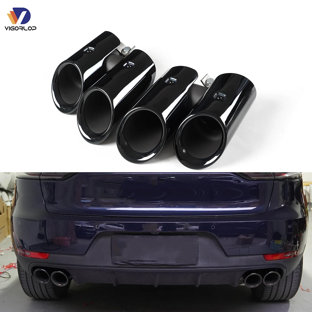 End Tail Stainless Exhaust Pipe For Porsche Macan 2.0T 2019-2024 Upgraded With Four Output Tail
