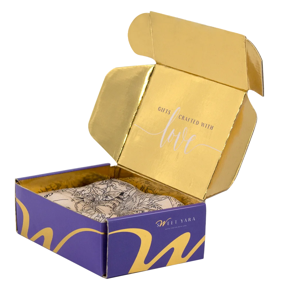 White square Cardboard Custom Wig Packaging Box Rose Gold logo