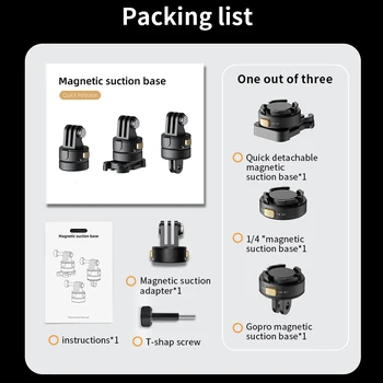 Action Camera Magnetic Base Adapter Quick Release 90 Horizontal Vertical Shooting Sports Camera Magnetic Base detail image
