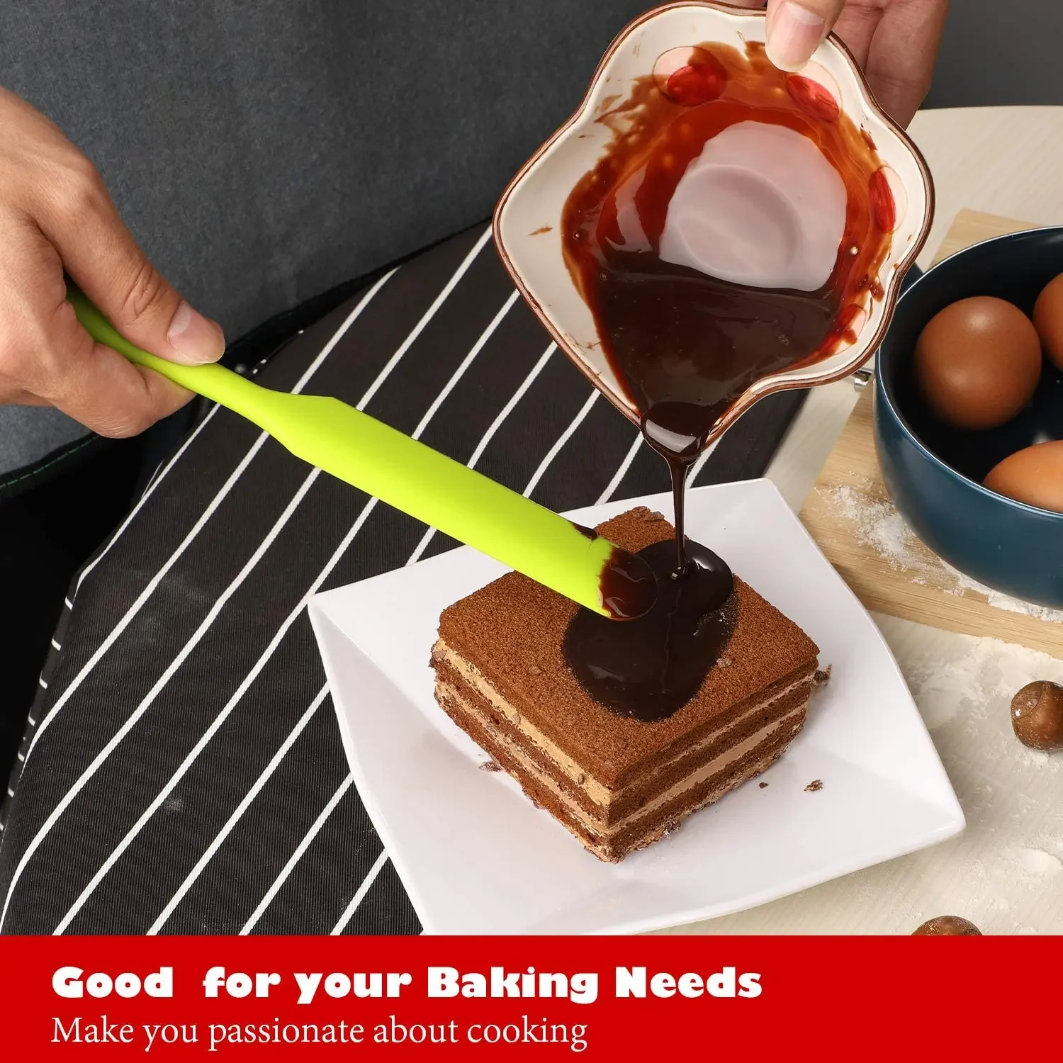 product food grade non stick silicone spatula baking tool for kitchen opp bag packaging-5