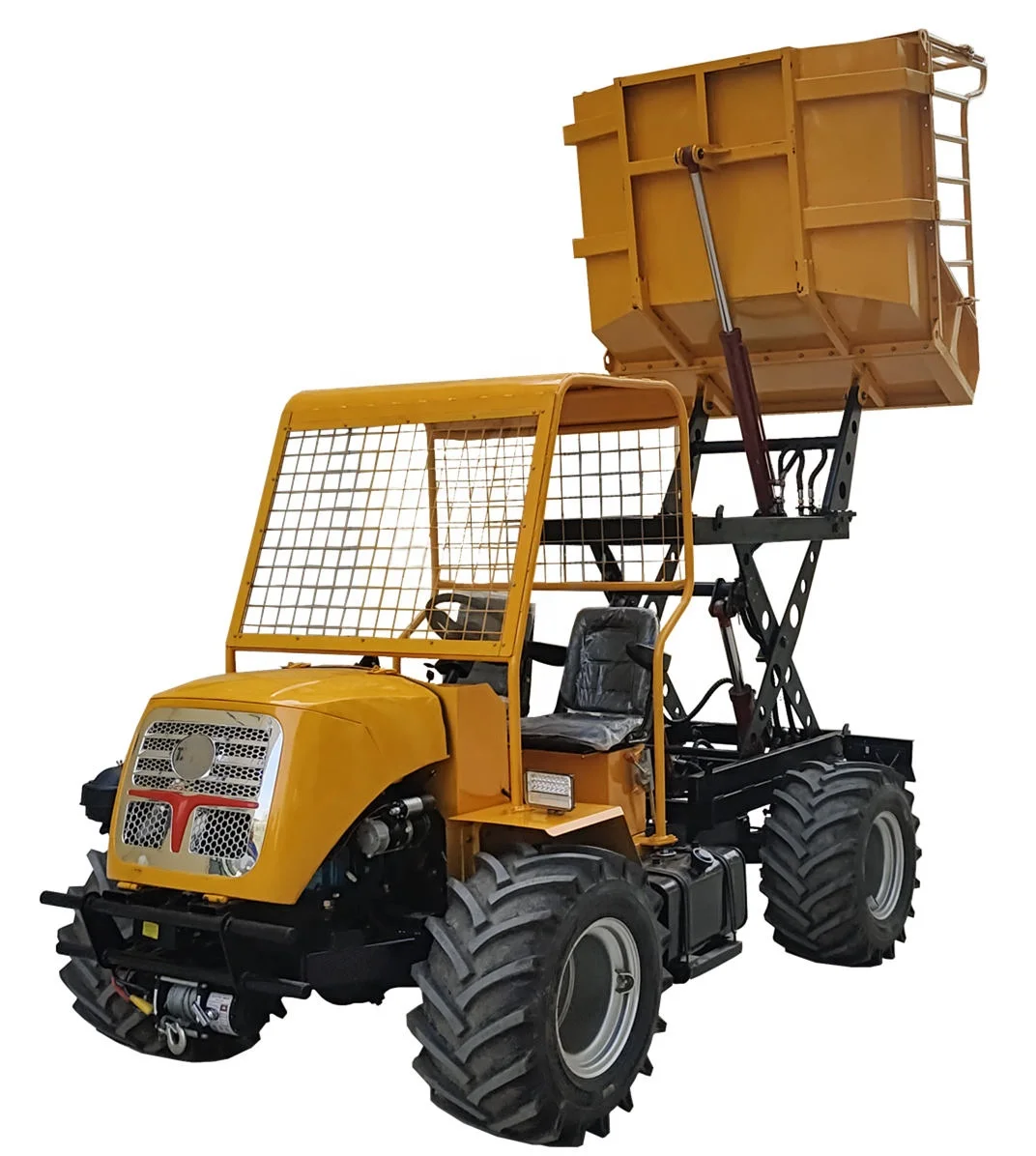 Small Wheel Type 14.7KW/20HP Tricycle Oil Fruit Lift Loader Sawit Palm Garden Dumpers Truck Harvesters for Transporting Palm Oil