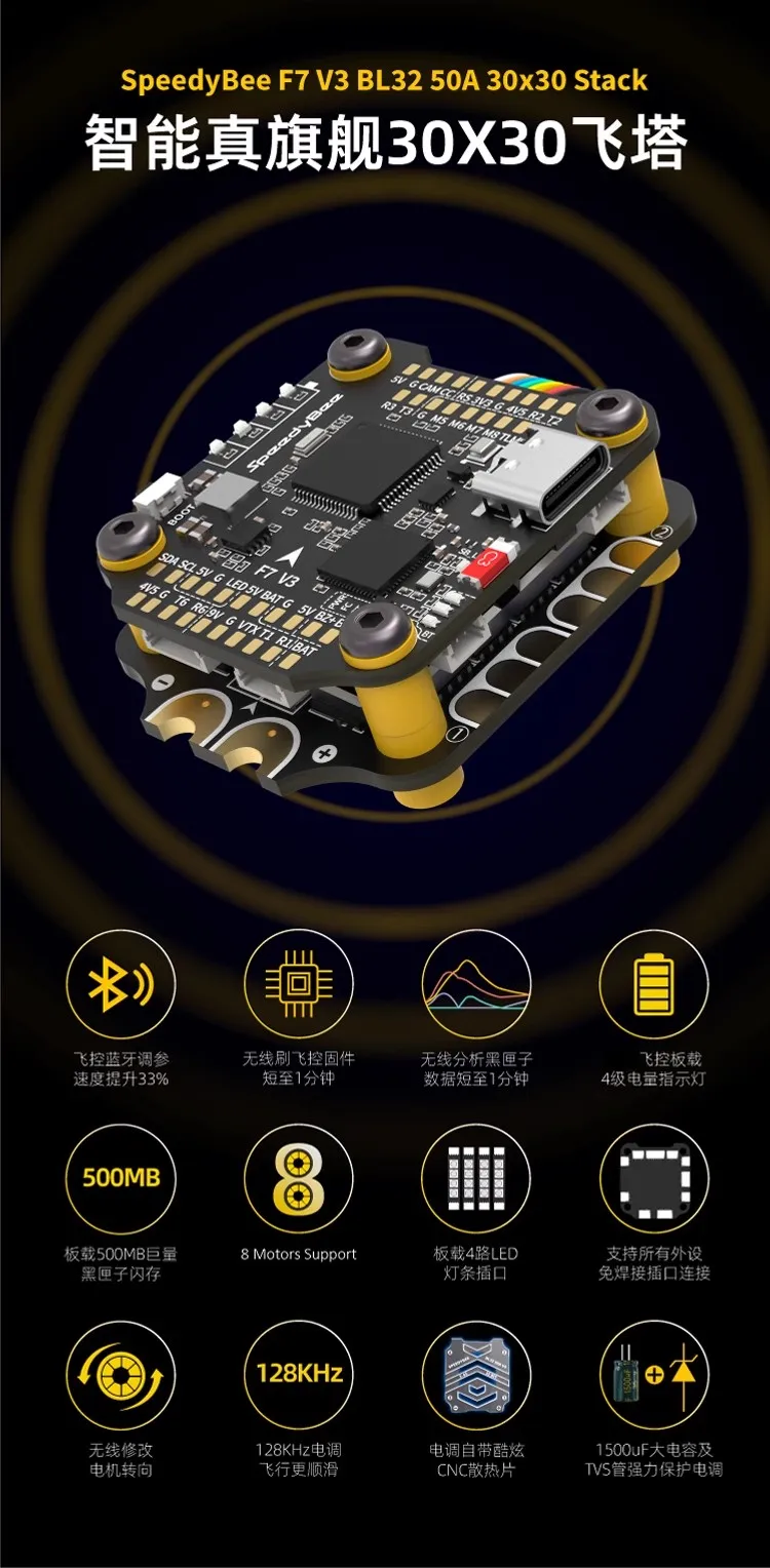 Speedybee F7 V3 Flight Controller Stack With Bl32 50a 4 In1 Esc Flight ...