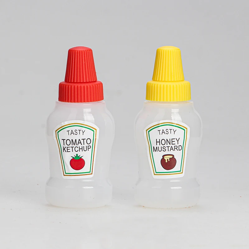 Mini Condiments Squeeze Bottle Tomato Sauce Bottles Sauce Container with Spiral Cover