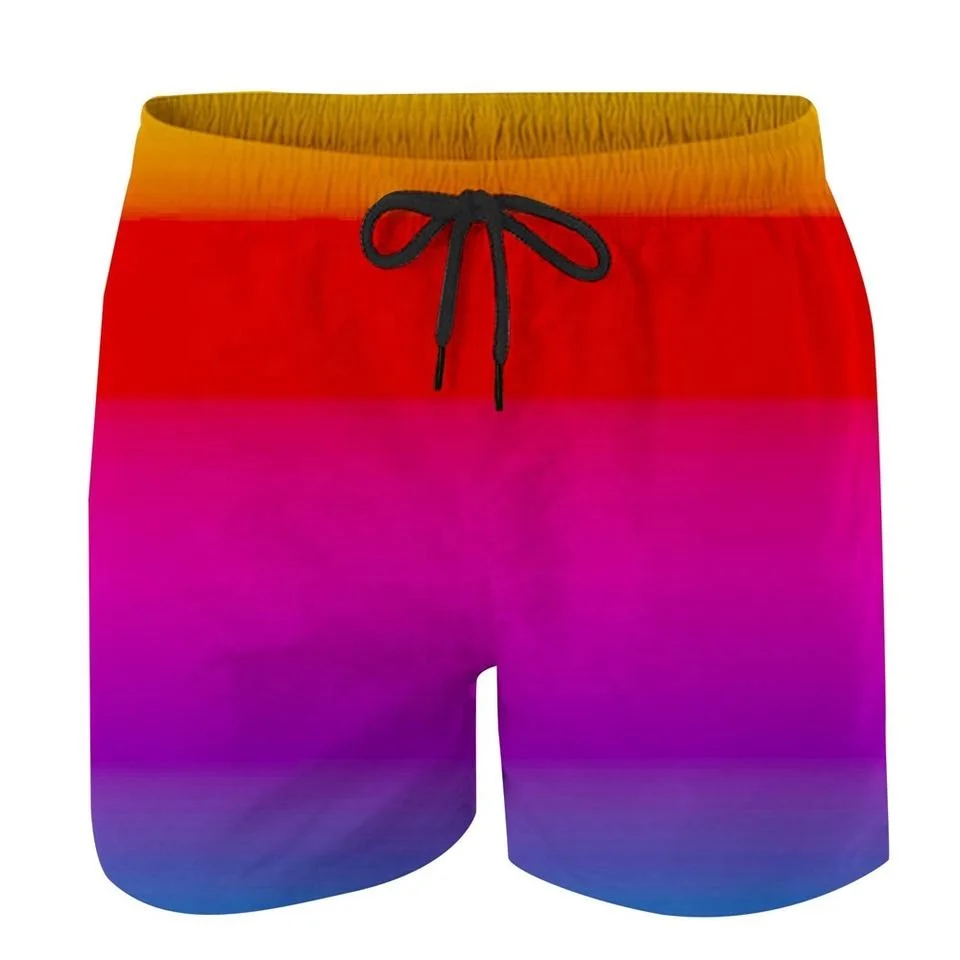 Custom  Men's Gradient Swim Trunks Summer Quick Dry Water Resistance Pocket Beach Shor Hawaiian Shor Men Summer956_voghion.com