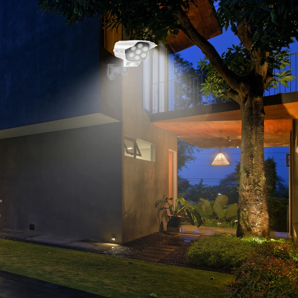 LED Solar Lamp Simulation Monitoring Light Fake Camera Human Body Induction Courtyard Street Garden Lights Spotlight