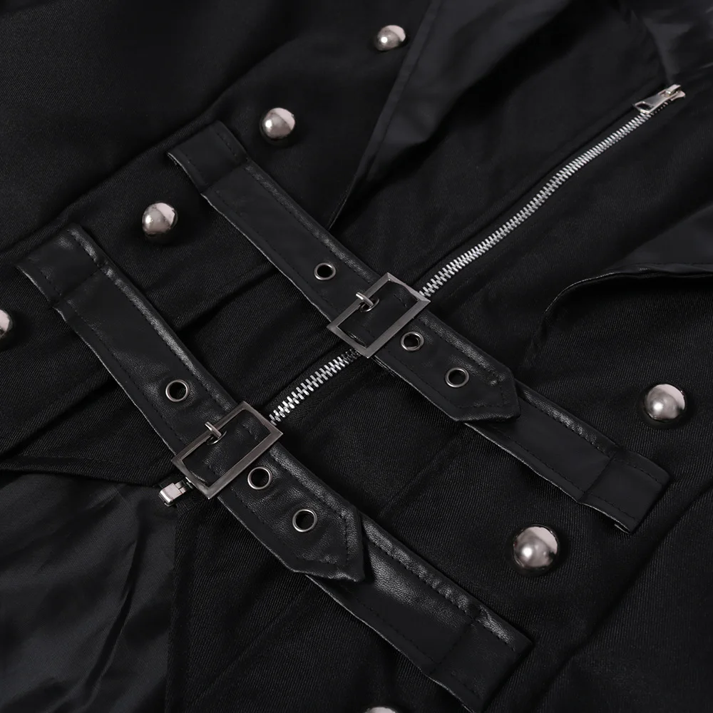 Halloween Medieval Vintage Long Jacket Black Men's Clothing Gothic ...