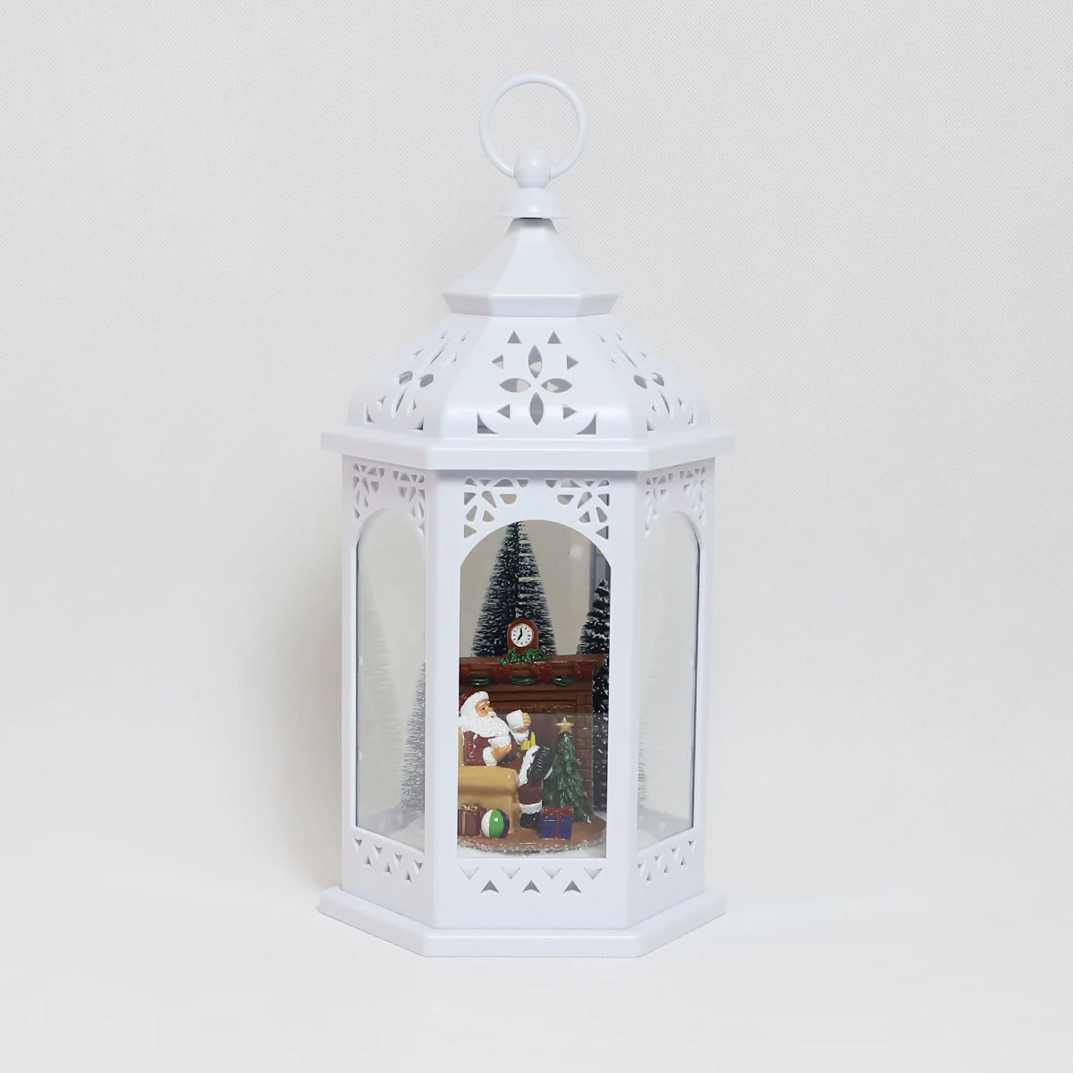 christmas ornament fancy design metal candle lantern merry christmas led desk decoration