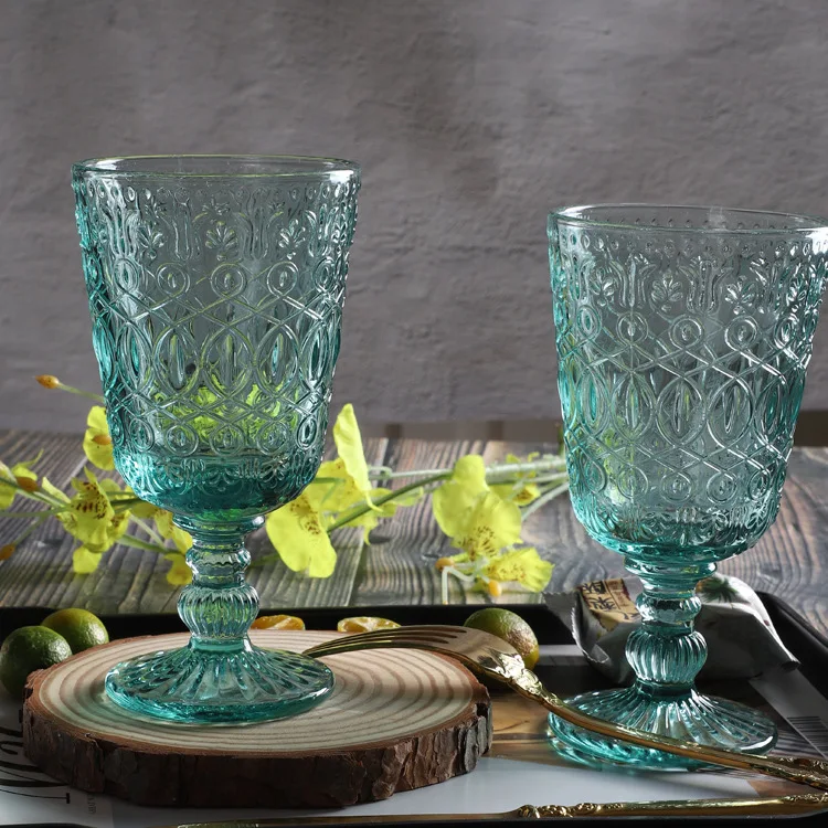 Wholesale Custom Clear Soda-lime Glass Vintage Embossed Multi-Color ...