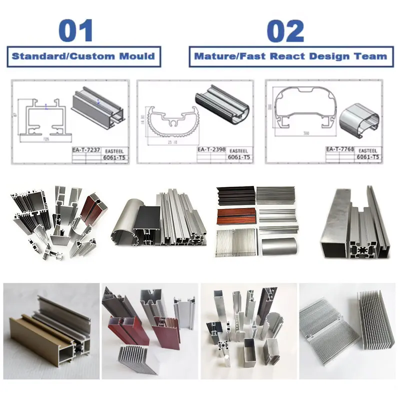 China Supplier Custom 6000 Series Anodized Aluminum Extrusion Profiles with Cutting Service-Factory Price