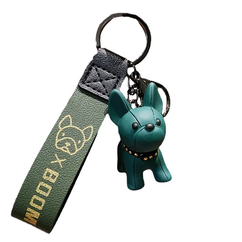Fashion Punk French Bulldog Keychain PU Leather Dog Keychains for Women Bag  Jewelry Trinket Men's Car Key Ring Key Chain Pendant - AliExpress