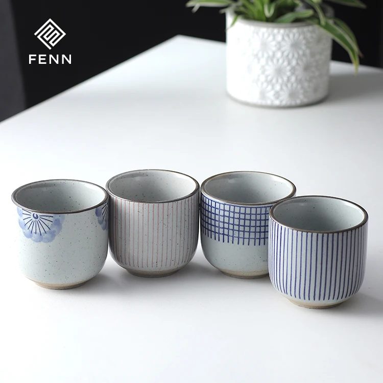 FENN New Fashion Japanese Style Round Shape 200ml Handmade Tea Cups Manufacturers Vintage Coffee Cup Ceramic Wholesale for Gift