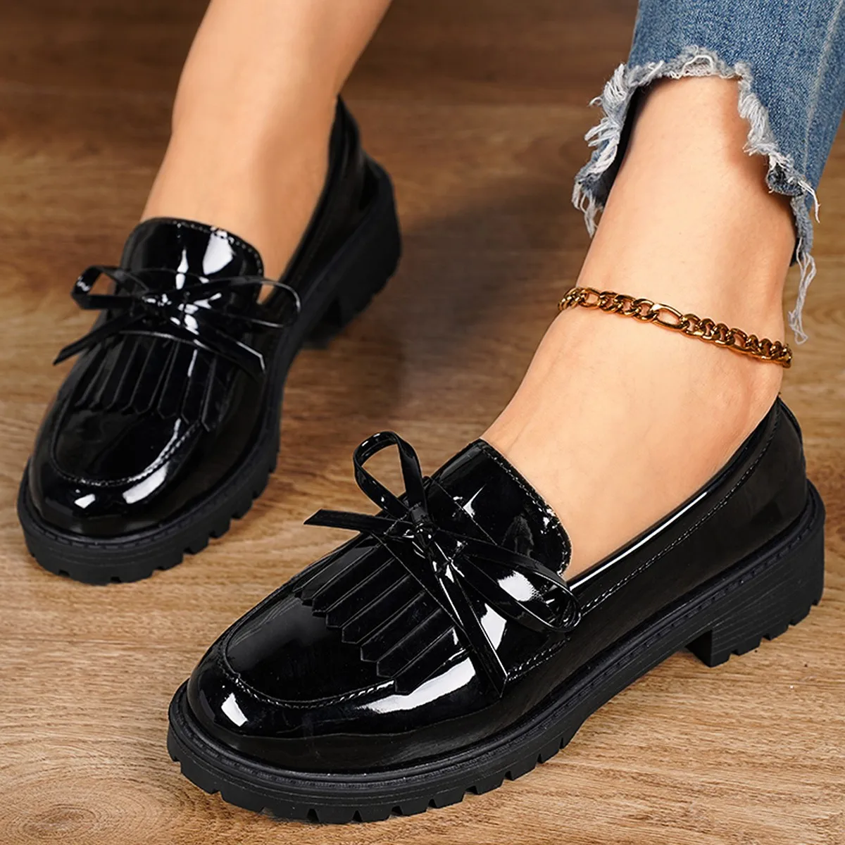 Patent Leather Platform Formal Shoes New Spring Fall Women's