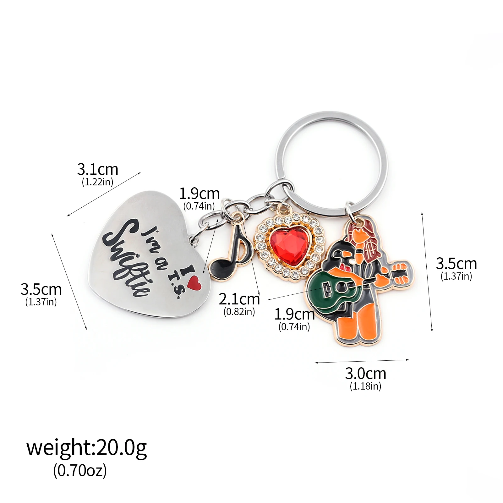 Kawaii Taylor Guitar Music Notation Swift the Taylor Keychain for Women Men Car Key Holder Gifts