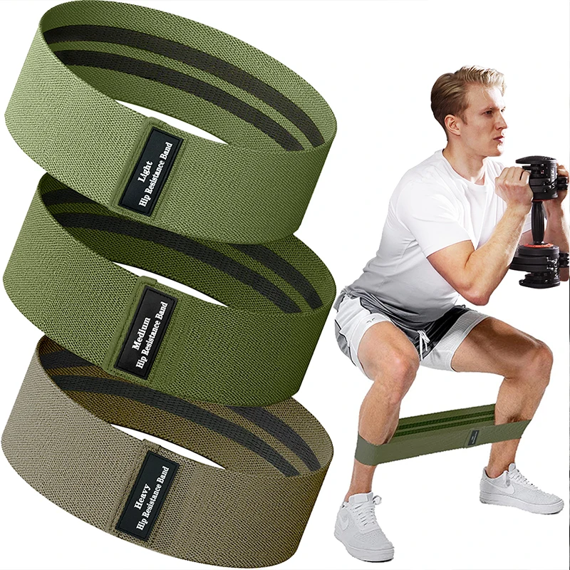Gritin Skin-friendly Pack of Xx Heavy Exercise Fabric Resistance Bands  Set for Working Out Exercise