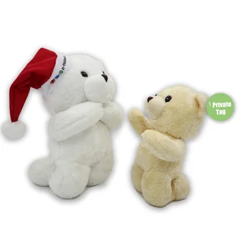 Custom logo mothercare christmas get well soon prayer soft stuffed aimated teddy praying bear plush toy for babies
