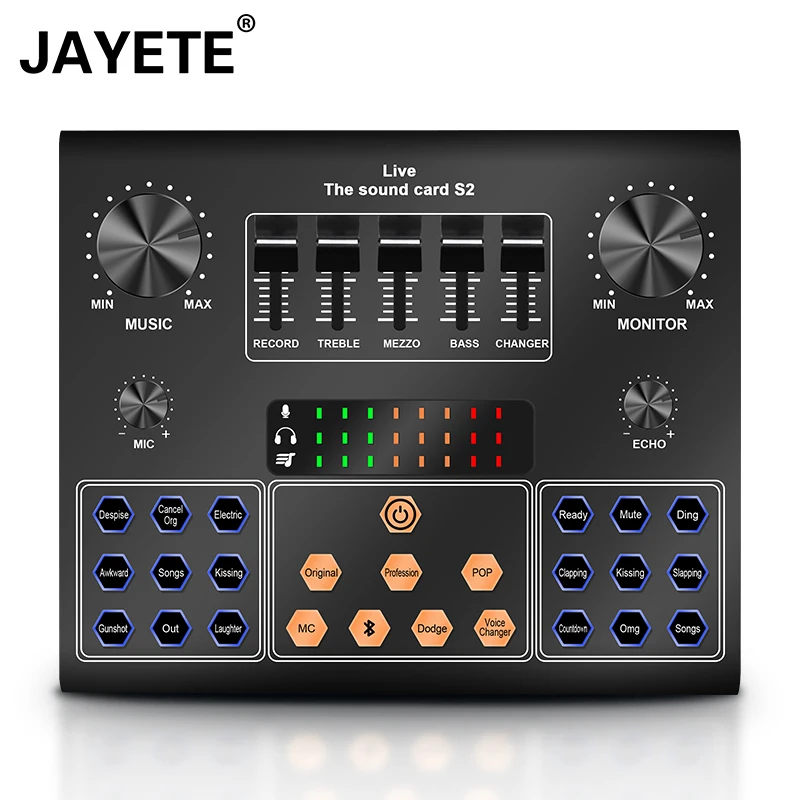 Live Sound Card Audio Interface Adjustable With Desktop Condenser Microphone and Monitor Headphone Podcast Production Studio Kit