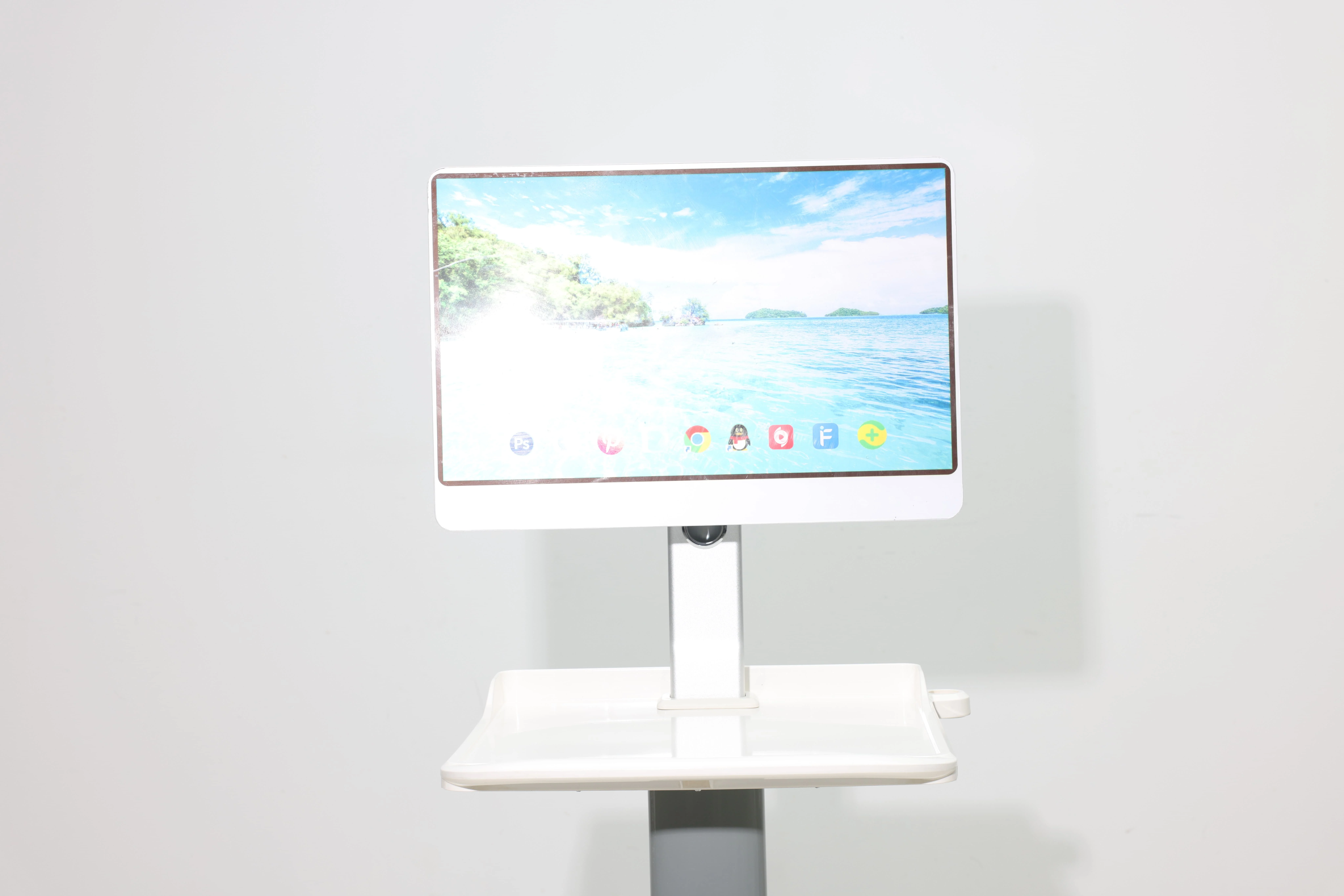 Diagnostic Hospital Medical Trolley ABS Modern Rotatable 90 Monitor Mount CE ISO Certified Heavy-Duty Wheels Dining Hotel 2