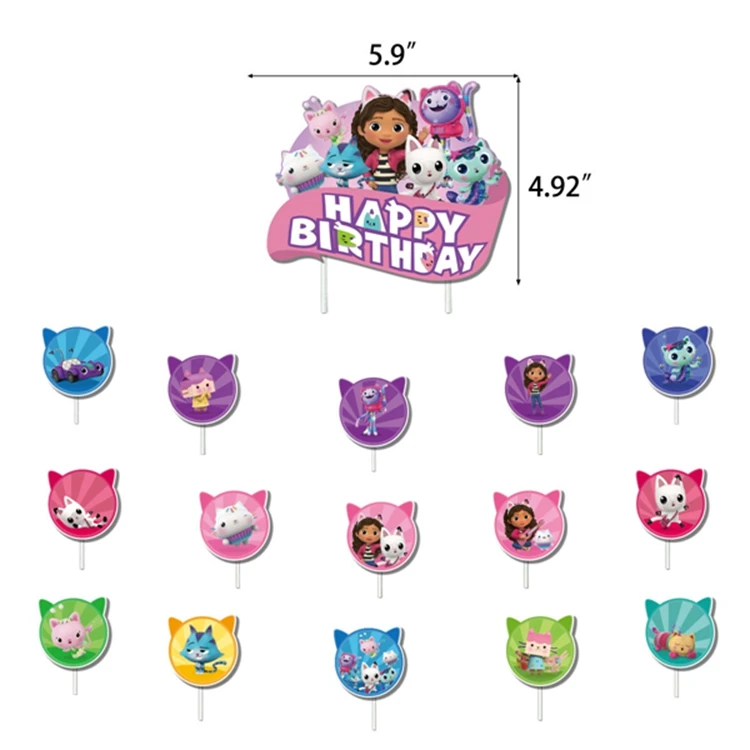 decorazioni per feste di compleanno ragazza a tema gabby casa delle bambole  gabby includono banner cupcake in lattice palloncino decorazione baby  shower