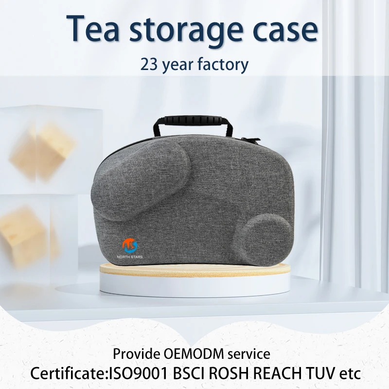 Custom Logo Portable Tea Bag Packing Machine Waterproof Carrying Tea Bag Organizer Tea Set EVA Case factory