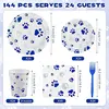 Juegos de vajilla para fiesta con estampado de patas azules*144