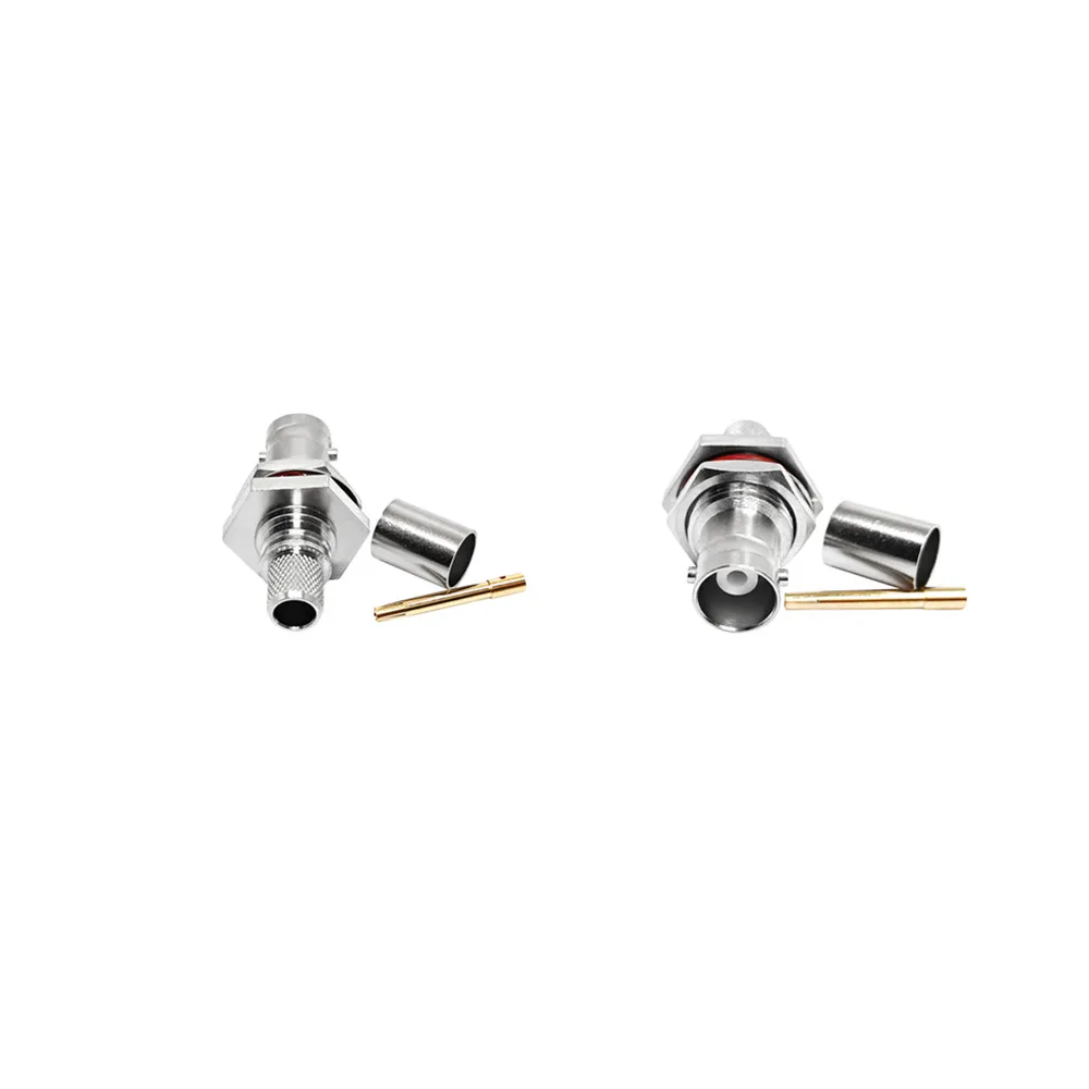 High Quality Factory Waterproof BNC Female Bulkhead BH Crimp Connector EZ Solderless for LMR300 5DFB RF Coaxial Cable