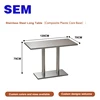 Table longue en acier inoxydable (base à âme composite en plastique)
