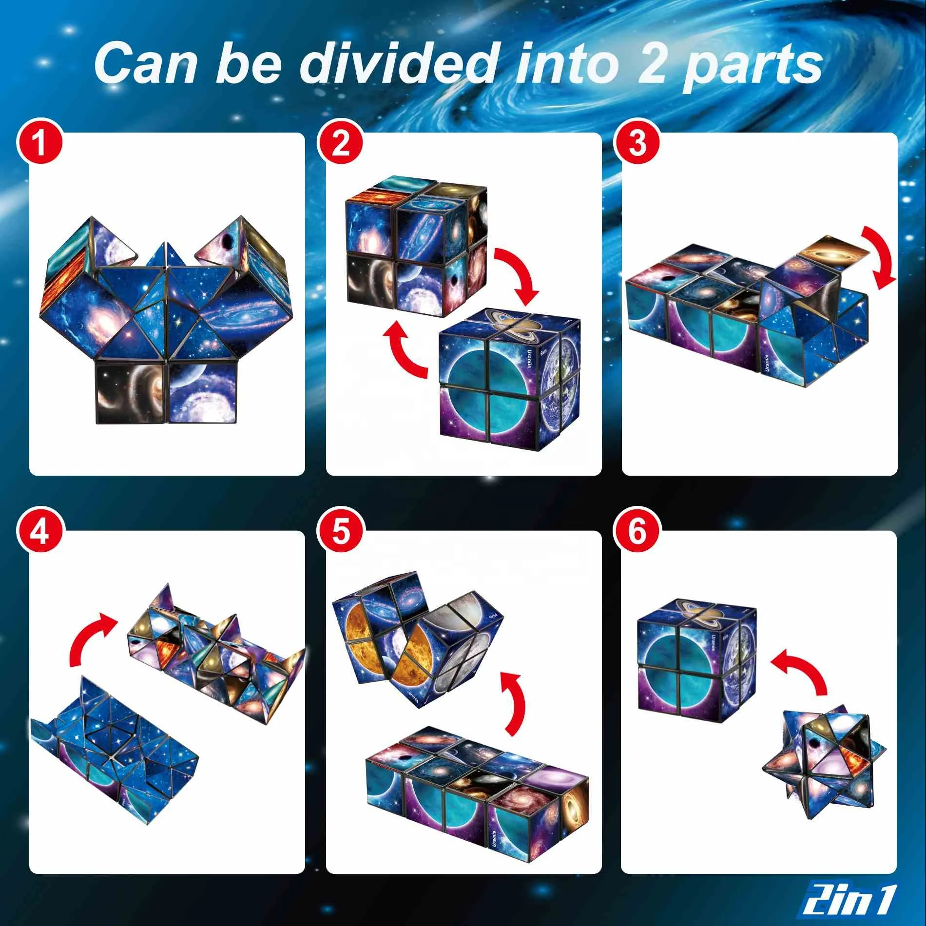Cube　ポスター2枚組 2 in 1 Puzzle Cube - Stress Relief & Educational Toy