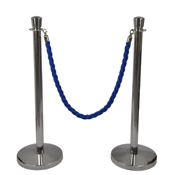 Stainless Steel Stanchion Post Queue, 5ft Red Velvet Rope Red Carpet Ropes  for Party Supplies 2pcs