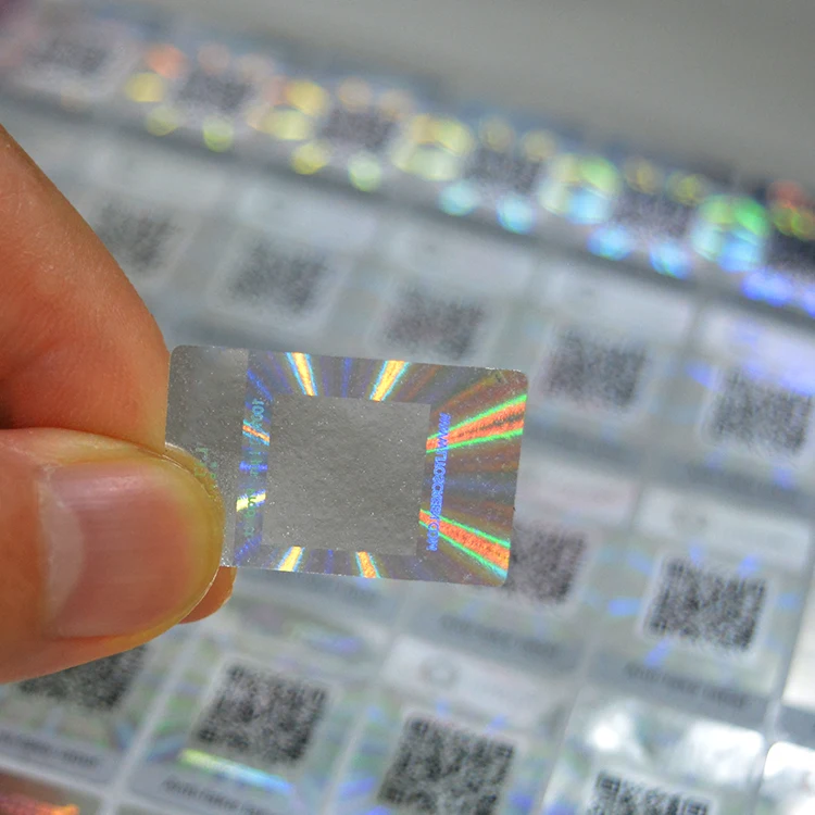 Custom 2d 3d Hologram Sticker Print UV Void Hologram Sticker Roll  Hologram Stickers With Serial Numbers QR Code